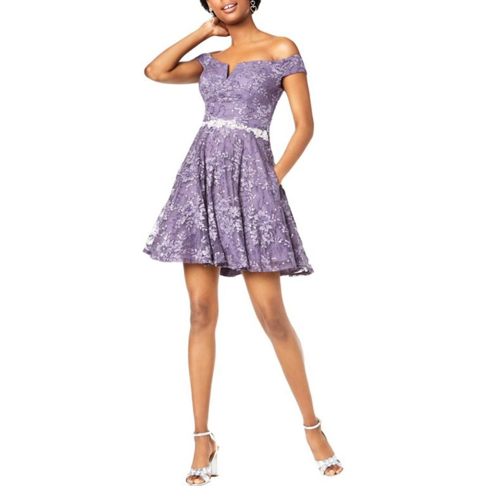 Homecoming City studio Lace Embellished Party Dress